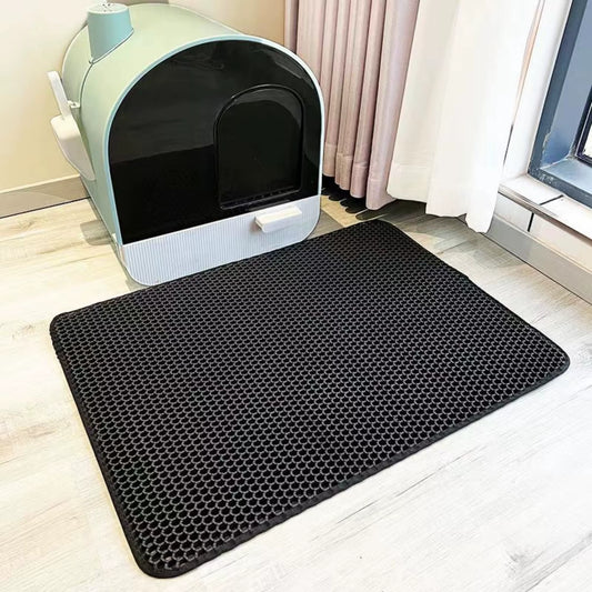 Large Size Cat Litter Mat Waterproof Double Layer Cat Litter Trapping Pet Litter Box Mat Clean Pad Products for Cats Accessories